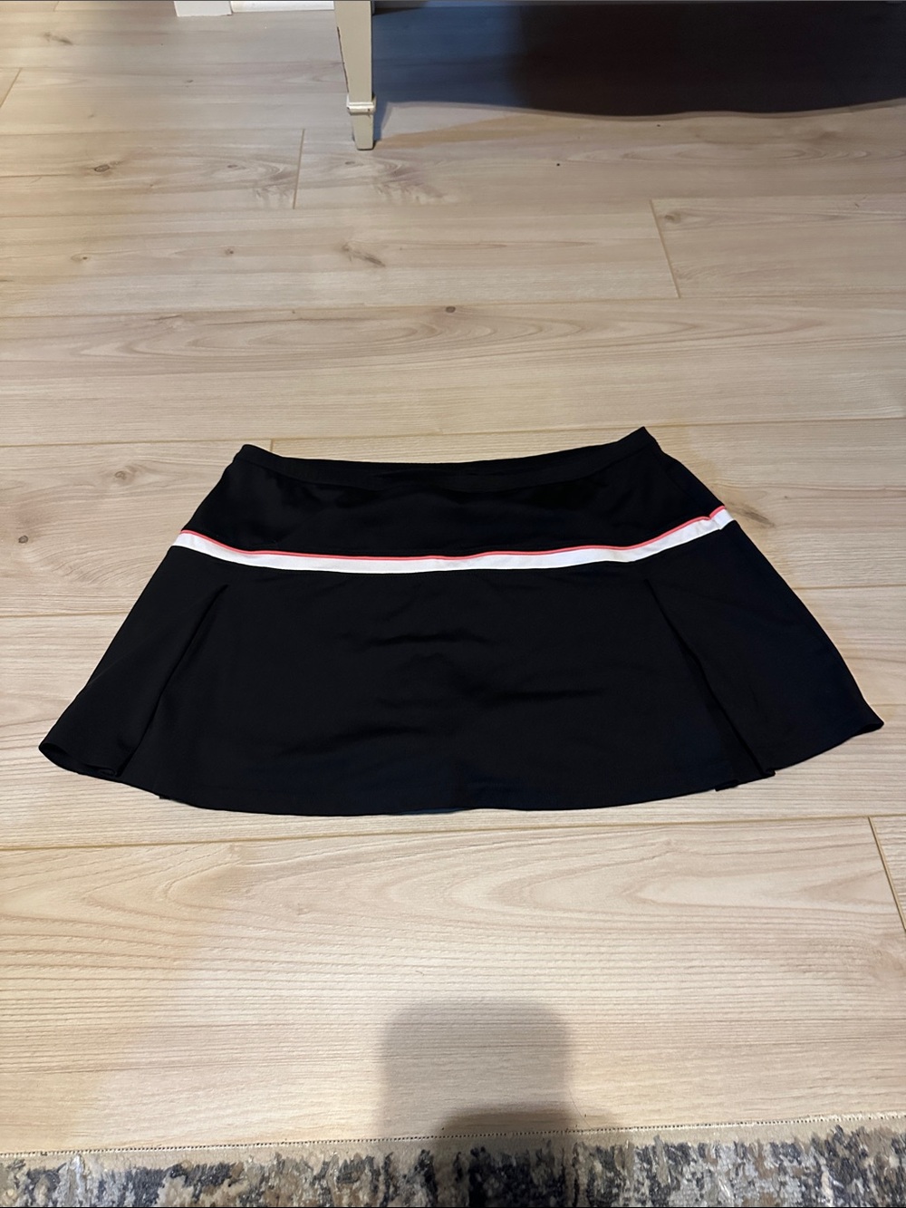 bolle Black Skirt with White and Red Stripe